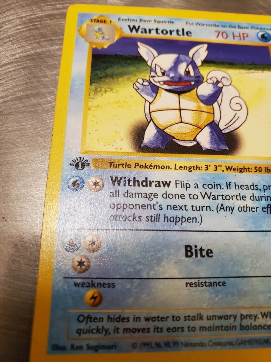 1999 Pokemon 1st Edition Shadowless Base Set - Wartortle #42/102
