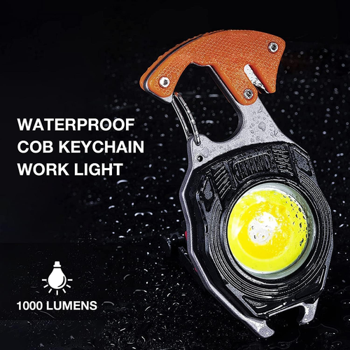 LED Keychain Work Light, 2 Pack Rechargeable Keychain Light, 1000LM Multifunctio - Picture 7 of 12