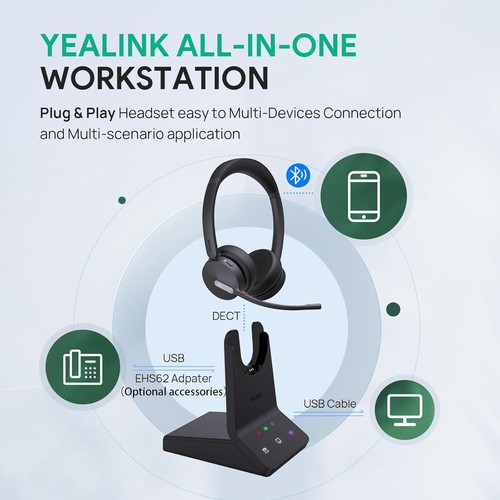 Yealink WH64 Mono UC Wireless Headset DECT&Bluetooth Phone Headset 1208672 - Picture 6 of 9