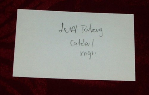 JEFF TORBORG AUTOGRAPH 3X5 INDEX CARD - Picture 2 of 2