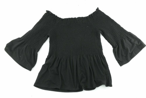 No Comment Girls Off The Shoulder Black Long Sleeve Top Size XL (16) - Picture 5 of 12