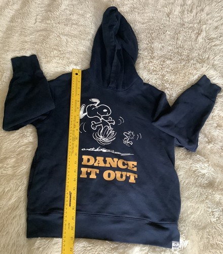 Uniqlo Peanut “Dance It Out” Kids Unisex Navy Blue Hoodie Size 11-12🌺 - Picture 8 of 12