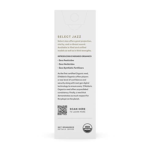 D'Addario Organic Select Jazz Filed Sax 3 Medium 5 Pack Baritone Saxophone - Picture 2 of 5