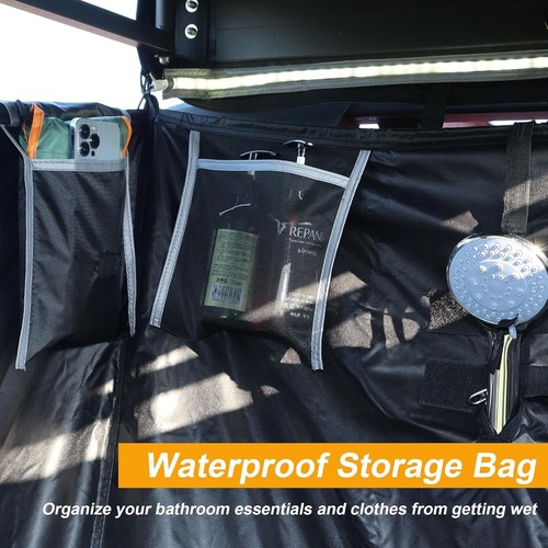Naturnest Awning Shower Tent with Roof - Car Side Shower Room w/LED Light Camp - Picture 7 of 10