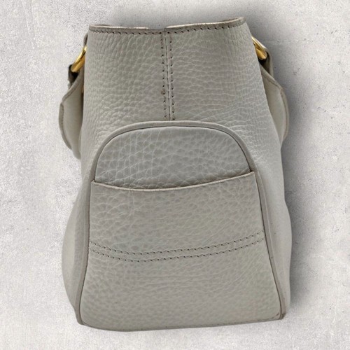 CELINE Vintage Boogie Bag Hand Bag Leather White Silver 6275M Used zipper pocket - Picture 2 of 11