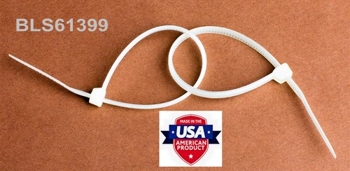 1000 LAZOS DUROS HECHOS EN EE. UU. 6" pulgadas 40 lb Nailon Envolturas Cable Cremallera Blanco - Imagen 8 de 10