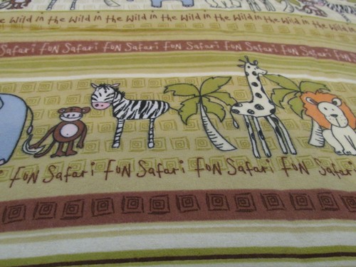 Flannel Fabric ROWS baby jungle stripe JoAnns safari theme BTHY half yard