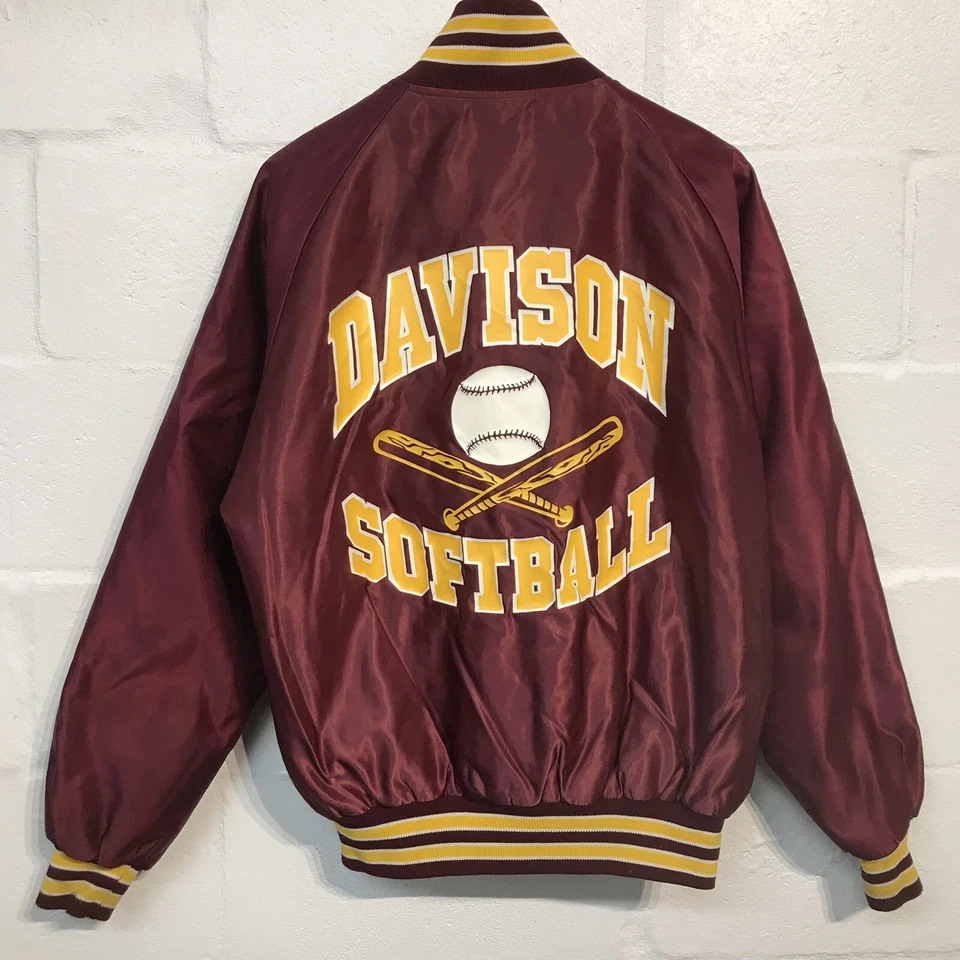 Chaqueta De Colección Butwin Campeón de Granate Abotonada Davidson Letterman L Hecha en EE. UU. Foto 2 de 4