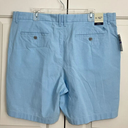NWT Penguin size 38 slim fit air blue chino shorts 8" inseam mens - Picture 2 of 4