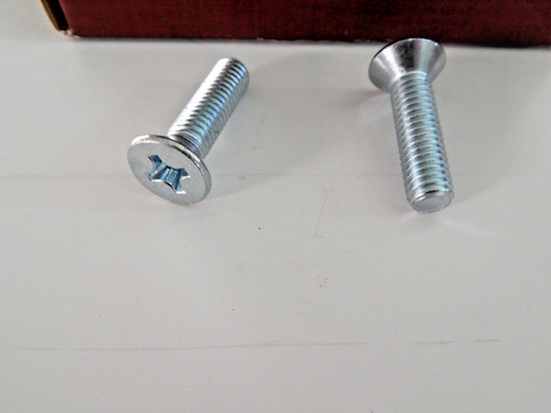 "Caja de 100 3/8"" - 16 x 1- 1/2"" máquina plana Phillips tornillo chapado en zinc (NUEVO DE LOTE ANTIGUO) - Imagen 2 de 5