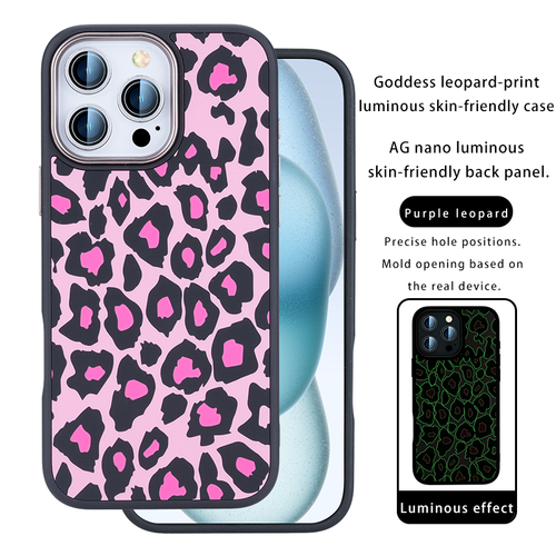 For iPhone 16 Pro Max 15 14 Luminous Night Light Leopard Pattern Shockproof Case - Bild 16 von 16