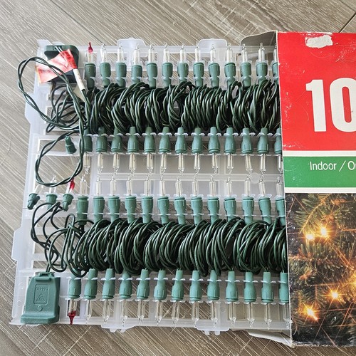 CHRISTMAS LIGHTS Vintage 100 Super Bright End-to-End Light Set NIB - Picture 3 of 9