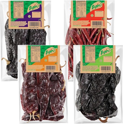 Tajin Mexican Dried Chillies Deluxe Set Spicy guajillo ancho Arbol Pasilla 75g - Picture 2 of 8