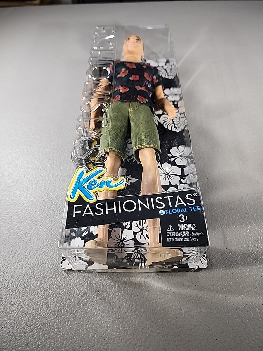 Barbie KEN Fashionistas #4 Floral Tee Male Doll #DGY68 New