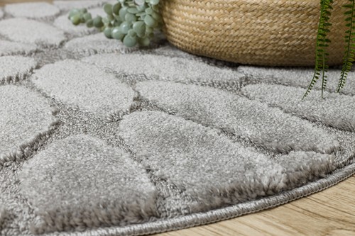 Amazing Modern BATHROOM RUG soft Circle SUPREME STONES Stone antislip grey - Picture 7 of 10