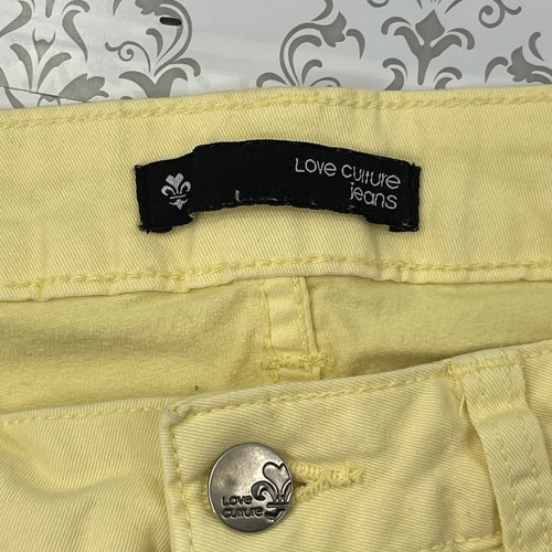 Love Culture Jeans Cropped Yellow Minio Shorts Women's Size M Casual - Picture 6 of 10
