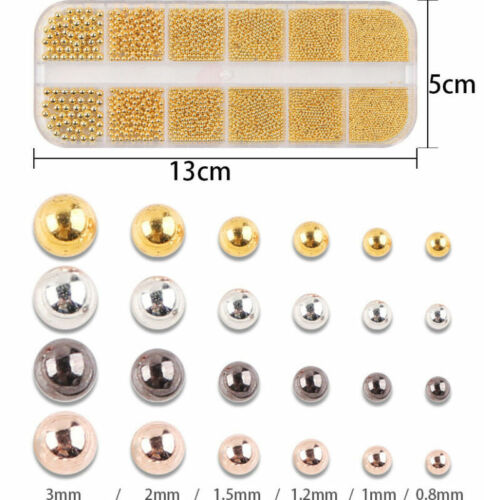 Cuentas 3D de caviar de uñas arte manicura oro diamantes de imitación micro rosa hágalo usted mismo consejos de decoración - Imagen 2 de 11