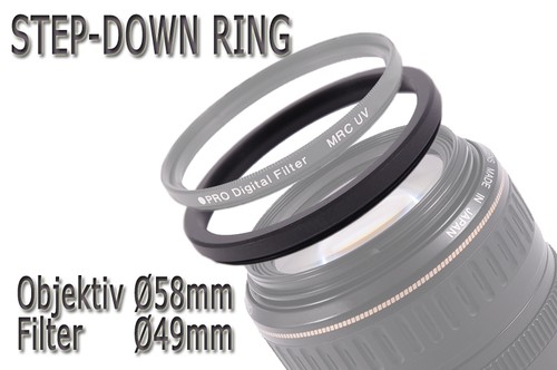 Filteradapter 58-49 mm Adapterring Step-Down Ring 58mm - 49mm - Bild 2 von 2