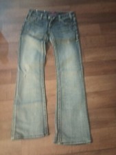 Rock & Roll Cowgirl Jeans Womens  Low Rise 26X34  Boot Cut Blue Stretch Denim