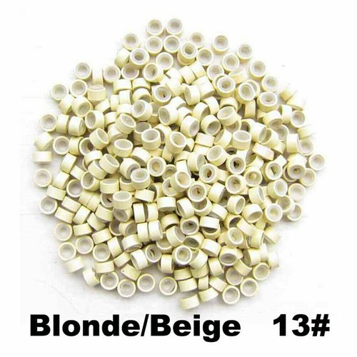 1000 PIEZAS 5mm Silicona Forrado Micro Anillos Eslabones Cuentas para Extensiones de Cabello Pluma - Imagen 29 de 32