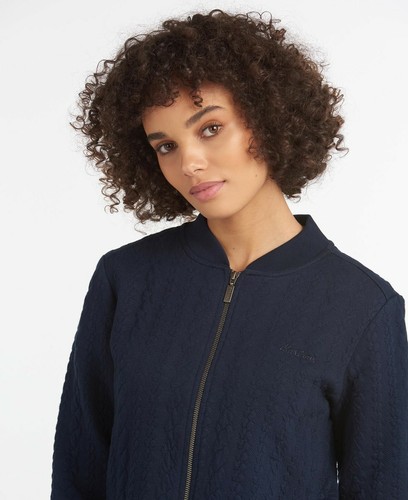 Barbour Kelsey Jacquard Chaqueta Bomber Azul 10 $160 - Imagen 5 de 8