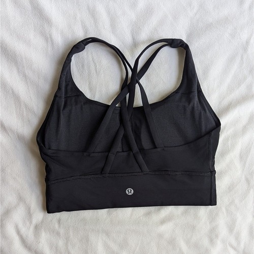 Lululemon Energy Bra Long Line Black Size 6 Sports Bra Worn Once - Picture 7 of 8