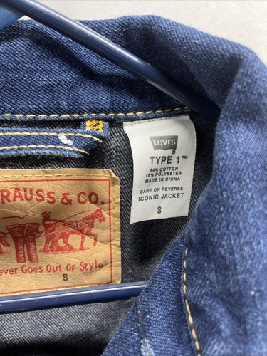 LEVI'S JEDENIM JACKE IKONISCHE JACKE TYP 1 Herren Größe Small TRUCKER Jeansmantel - Bild 3 von 12