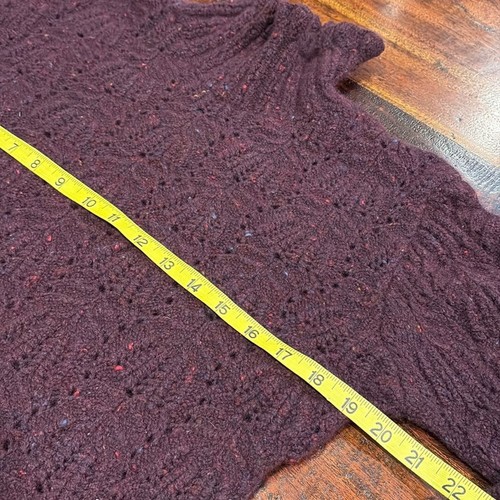 Ralph Lauren Black Label Crochet Open Knit Merino Wool Cashmere Ruffle Sweater - Picture 9 of 12