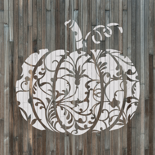 Damask Pumpkin Stencil - Fall Art, Hello Fall Stencil, Fall Craft Ideas - Picture 4 of 5