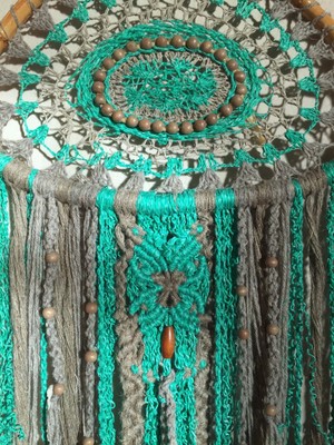 Handmade Mermaid Dreamcatcher kids room decoration wall hanging crotched doily