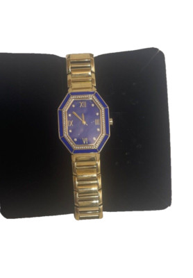 $150 RARITIES Carol Brodie Bracelet Watch L Genuine Blue Lapis Stainless Steel