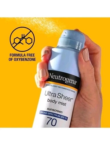 Ultra Sheer Body Mist Sunscreen Spray Broad Spectrum SPF 70, Lightweight - Picture 2 of 3