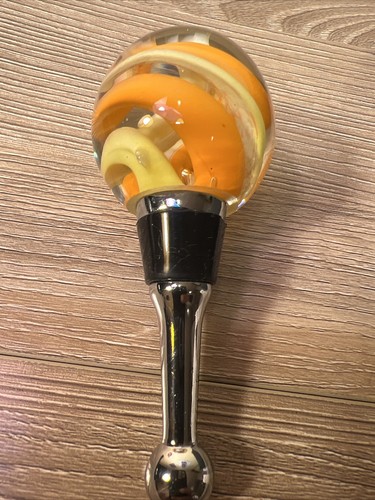 Art Glass Bottle Stopper By LASARTS Orange And Yellow - Picture 3 of 3