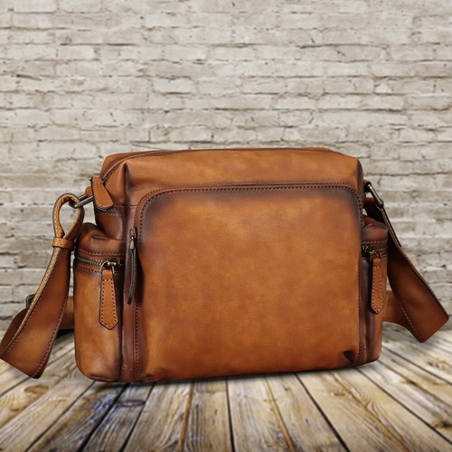 Genuine Leather Purse and Messenger Bag for Men Fashion Leather Shoulder Bag - Picture 2 of 13