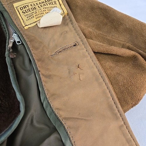 Vintage 60er 70er Montgomery Ward Wildleder Ledermantel Kunstfell herausnehmbares Innenfutter Herren 40 - Bild 18 von 24