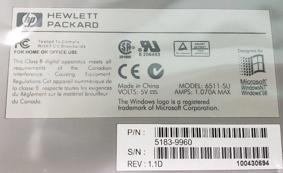 HP 6511-SU Multimedia USB Keyboard Retrograde PC Hardware 5183-9960 - Image 2 of 3