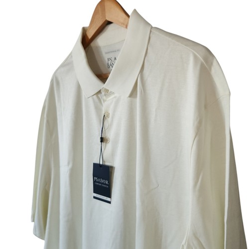 Jos A Bank Men's Size 2XLT Traditional Fit Polo Casual Off White Shirt - Picture 4 of 13