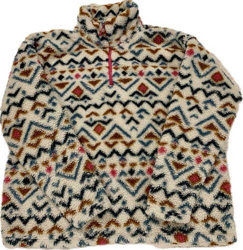 Eddie Bauer Sherpa Aztec Design 1/4 Zip Pullover Damen XXL Jacke ultraweich - Bild 3 von 13