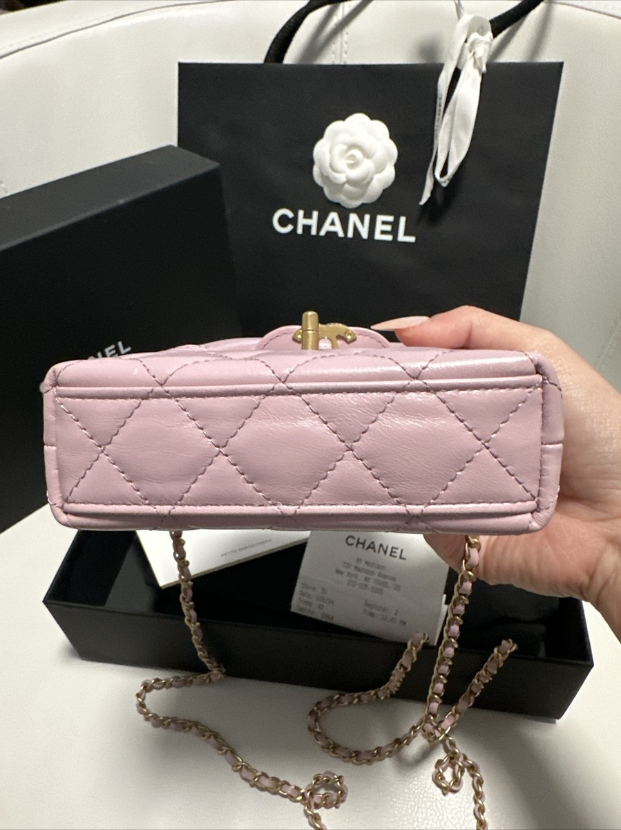 Chanel 24A Kelly Nano Bag Micro Pink Lilac Purple Bag With Chanel 24A Kelly Nano Bag Micro Pink Lilac Purple Bag With