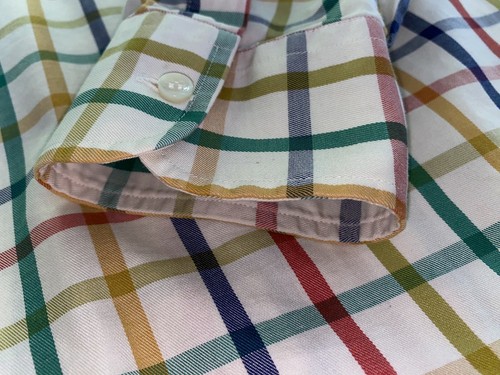 Paul & Shark Men's Cotton L/S Button Shirt Cream Multicolor Plaid • Italy • XL - Picture 5 of 11