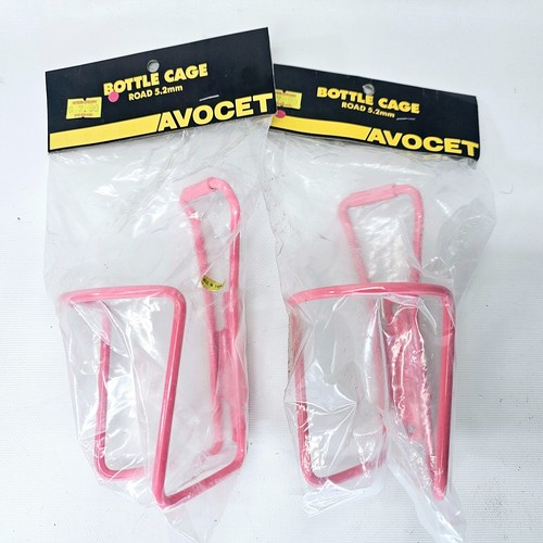 2 NOS AVOCENT Pink 5.2mm Vintage Water Bottle Cages Road Tour Race Mountain Bike