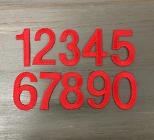 Red - 1" Numbers - Your Choice - Iron on Applique/Embroidered Patch