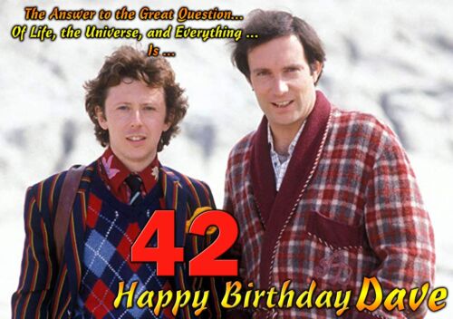 Happy 42 Birthday The Hitchhiker's Guide to the Galaxy personalised ART Card tv - Picture 1 of 8