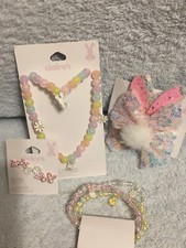 Claire's Easter Spring 3Pack Pierced Earrings, Necklace Bracelets Barrettes New