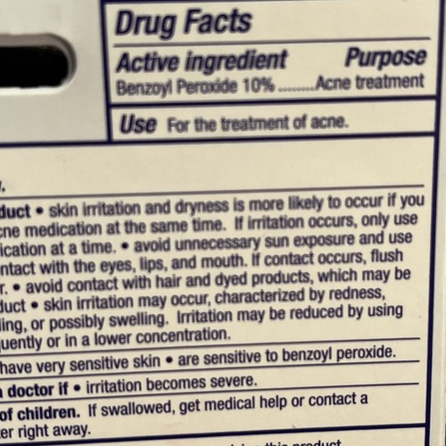 Clean & Clear Persa-Gel 10 Benzoyl Peroxide Acne Treatment Oil Free 1 FL OZ - Picture 6 of 6