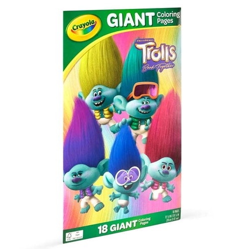 "Crayola Trolls Giant Coloring Pages, 18 Sheets - Coloring Gift for Kids" - Picture 2 of 7
