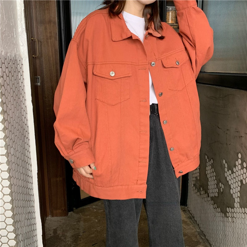 Fashion Women Single Breasted Tops Casual Denim Jacket Jean