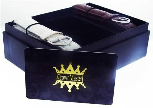 Men's Crown Master 48MM Round 12 Diamonds Black tone watch - Picture 4 of 4