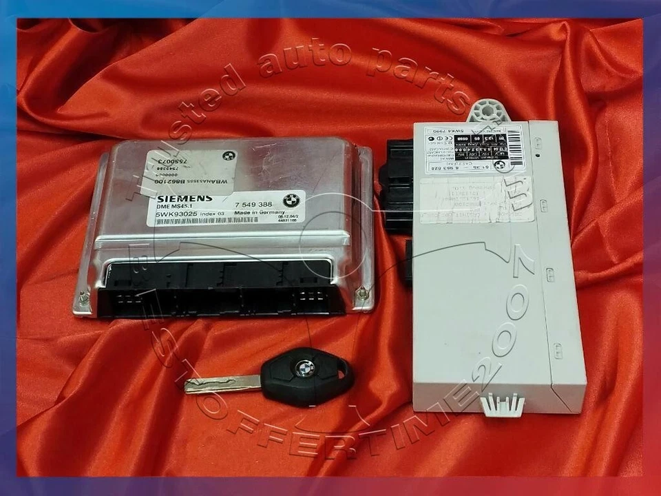 JUEGO DE LLAVES MÓDULO CAS2 ORDENADOR BMW SERIE 5 E60 E61 2.5I M54 MOTOR ECU DME MS45.1 Foto 2 de 4