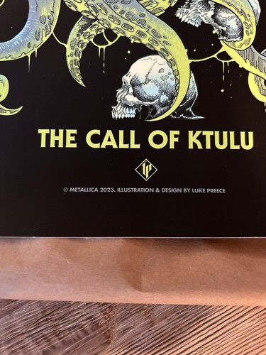 2023 Metallica The Call of Ktulu Limited 379/800 Poster Luke Preece Concert - Picture 3 of 6